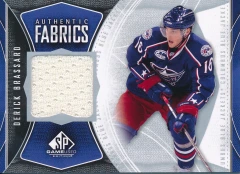 2009-10 Upper Deck SP Game Used Jersey #AF-DE Derick Brassard Authentic Fabrics Blue Jackets